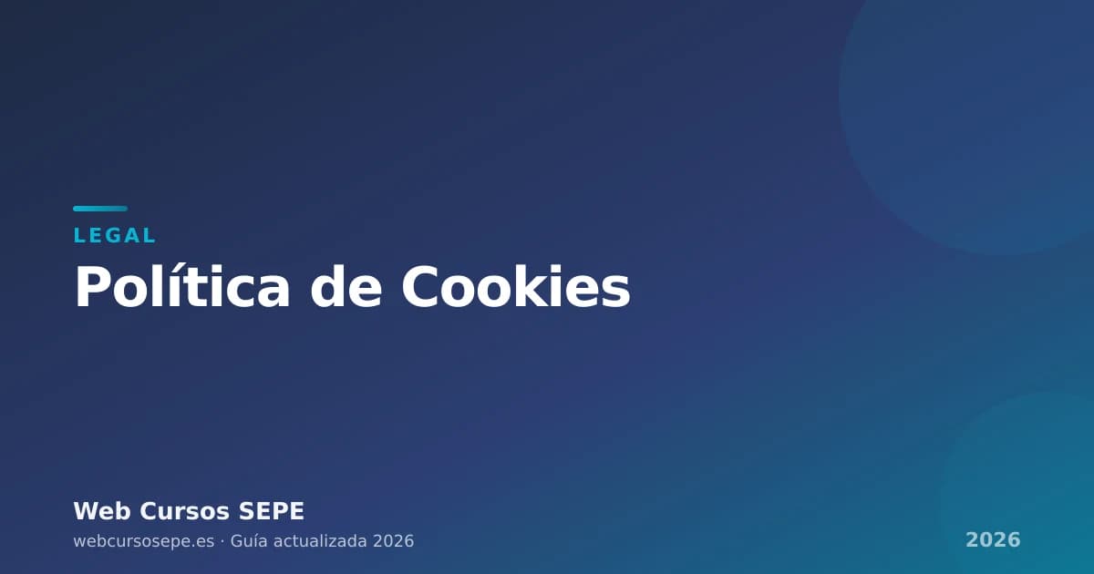 Política de cookies — Web Cursos SEPE